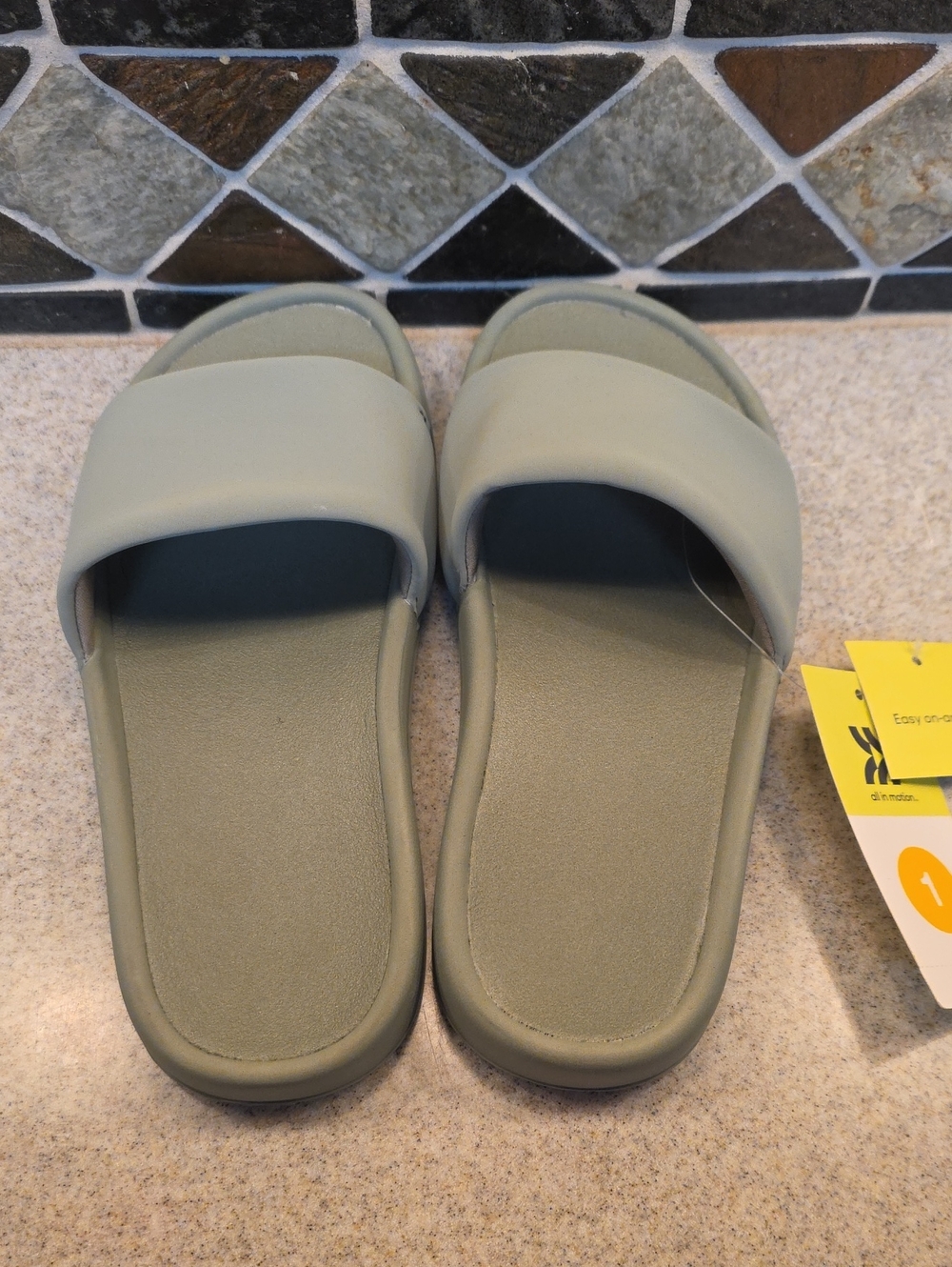 Kids Slide Sandals in Sage Green